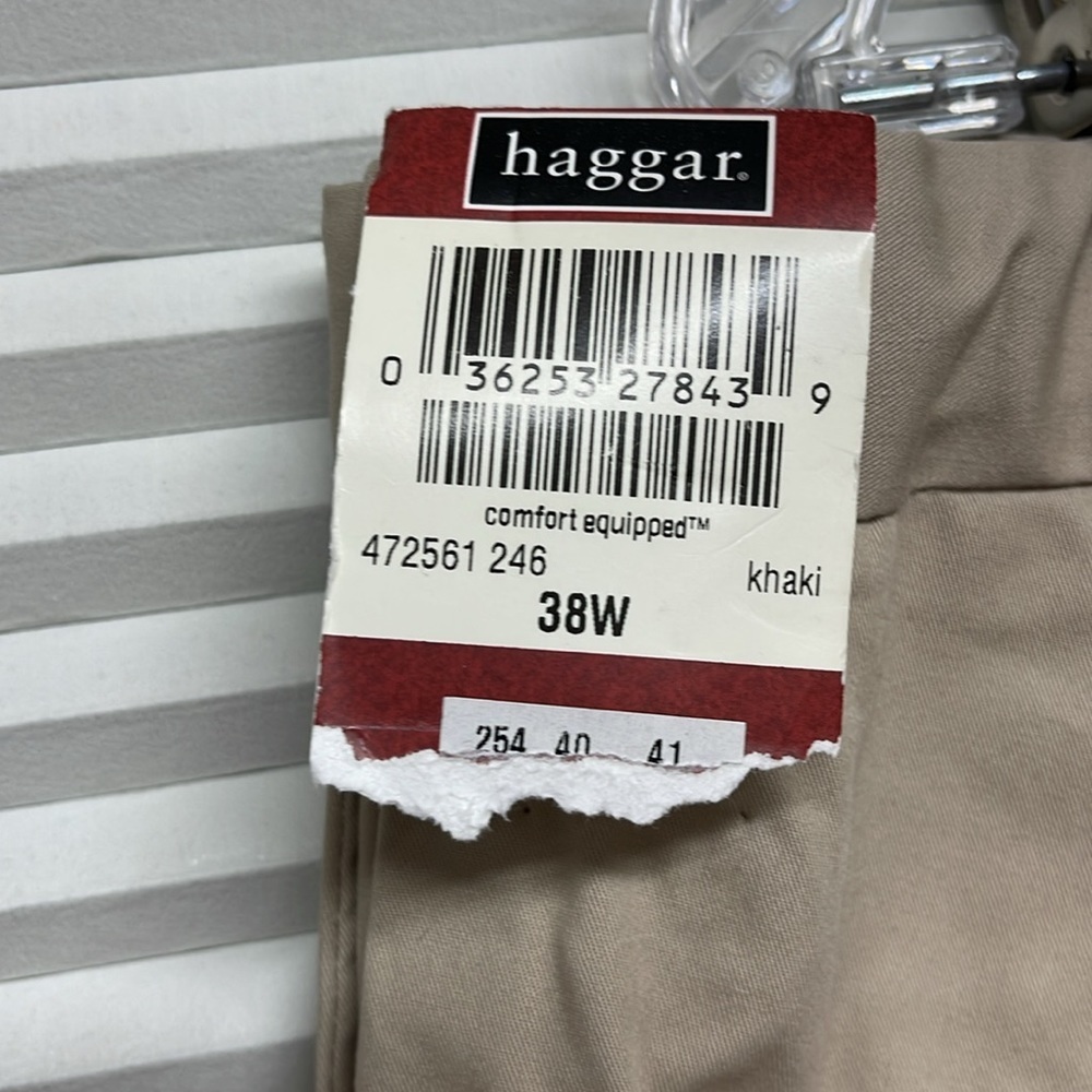 Haggar NWT Khaki Expandable Waistband Cotton Twill Shorts Size 38 - Picture 5 of 6